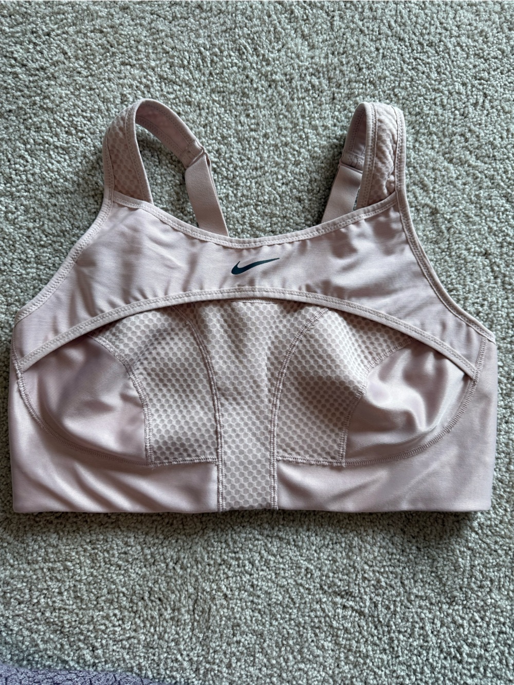 Nike Pale Pink Dri-FIT Sports Bra with Mesh Detail
